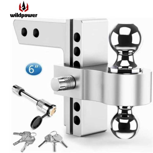 Anti-Theft 6-Inch Adjustable Dual Ball Mount Hitch