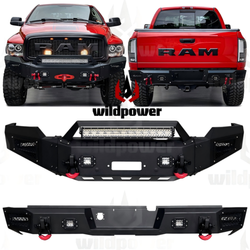 Fit for Dodge Ram 1500 5.7L Wild Power Rear Bumper  4wd Steel  Winch Bumper Bar & Rear Step Bumper 2011-2018model