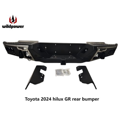 For Toyota 2024 Hilux GR PickupWild Power High Quality New 4X4steel Bull Bar Rear Bumper Fog Light Cut-Outs
