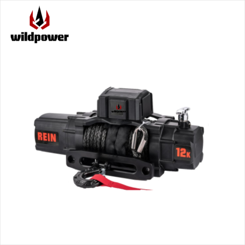 New WILDPOWER 10000/12000/135000ibs12V DC Cross-country Electric Winch with Synthetic Rope for Off-Road Pickup Escape and Rescue