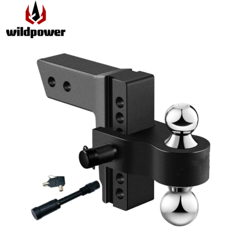 Anti-Theft 6-Inch Adjustable Dual Ball Hitch Stainless Steel Universal Off-Road for SUVs/Trailers Pintle Hook & Hitch Receiver