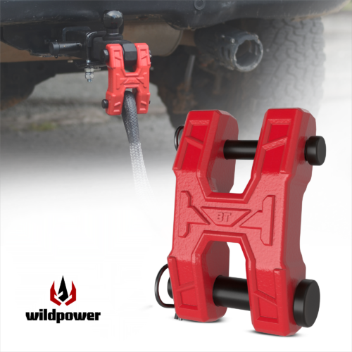 New WILDPOWER 4WD Offroad Tow Hook Shackle Winch Accessories Flat Hook Strap Standard Size Double H-Clip Link Trailer Parts