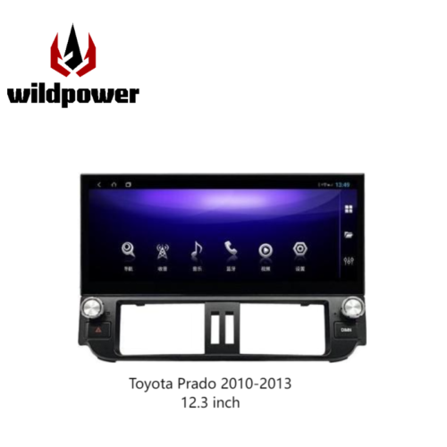 12.3" Inch GPS Navigation Multimedia Player Built-in Microphone Touch Screen for Prado 2010-2013-Android Wireless/USB