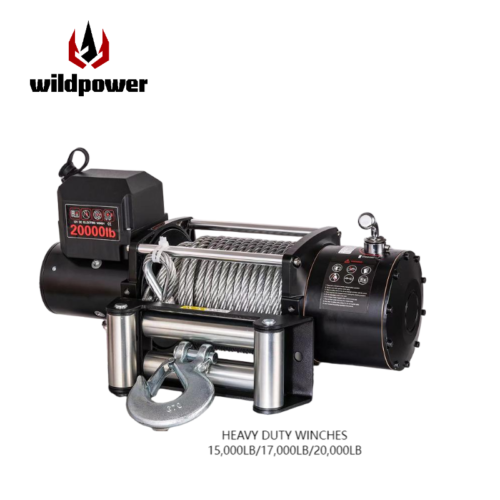New WILDPOWER 15,000LB/ 17,000LB/20,000LB Cross-country Electric Winch with Wire/Synthetic Rope for Off-Road Pickup Escape and Rescue